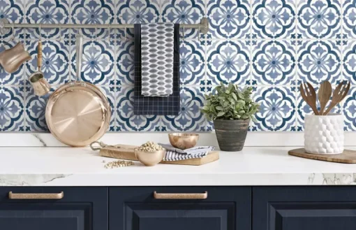 Daisy Bennett Sorento Tile Peel & Stick Wallpaper - Navy Blue