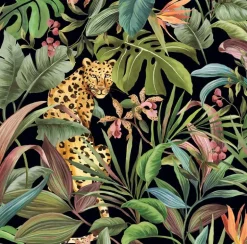 Daisy Bennett Tropical Leopard Peel & Stick Wallpaper - Black