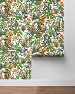 Daisy Bennett Tropical Leopard Peel & Stick Wallpaper - White
