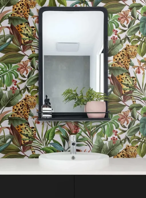 Daisy Bennett Tropical Leopard Peel & Stick Wallpaper - White