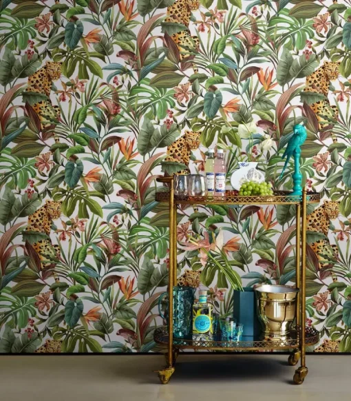 Daisy Bennett Tropical Leopard Peel & Stick Wallpaper - White