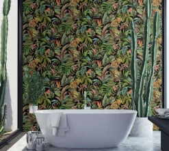 Daisy Bennett Tropical Leopard Peel & Stick Wallpaper - Black