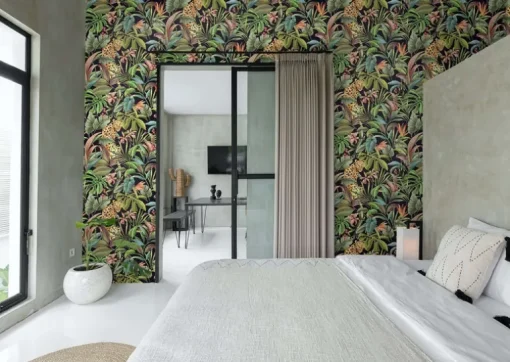 Daisy Bennett Tropical Leopard Peel & Stick Wallpaper - Black