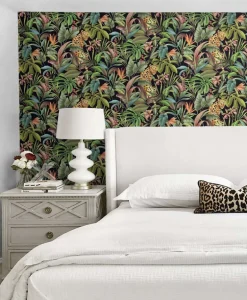 Daisy Bennett Tropical Leopard Peel & Stick Wallpaper - Black