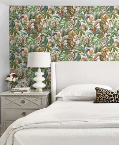 Daisy Bennett Tropical Leopard Peel & Stick Wallpaper - White