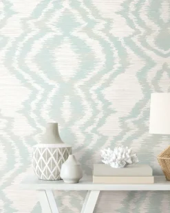 Daisy Bennett West Boulevard Collection Moirella Wallpaper - Seaglass