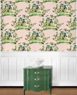 Daisy Bennett West Boulevard Collection Citrus Hummingbird Wallpaper - Blush