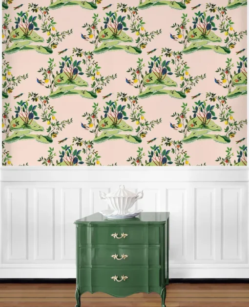 Daisy Bennett West Boulevard Collection Citrus Hummingbird Wallpaper - Blush