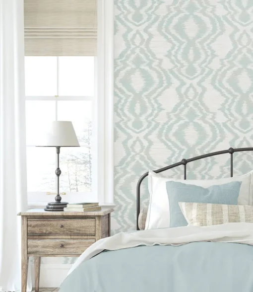 Daisy Bennett West Boulevard Collection Moirella Wallpaper - Seaglass