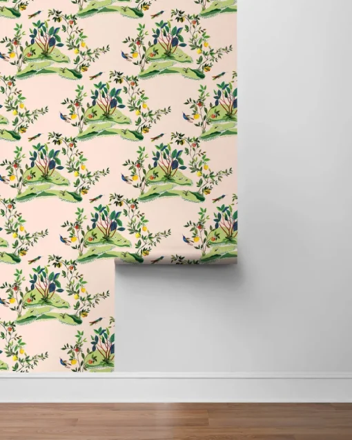 Daisy Bennett West Boulevard Collection Citrus Hummingbird Wallpaper - Blush
