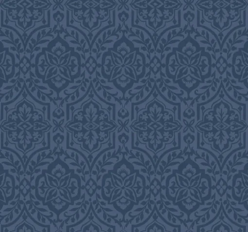 Damask Resource Library Cathedral Damask Wallpaper - Blue