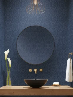 Damask Resource Library Cathedral Damask Wallpaper - Blue