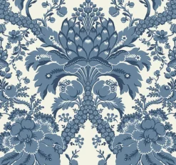 Damask Resource Library French Artichoke Wallpaper - Blue