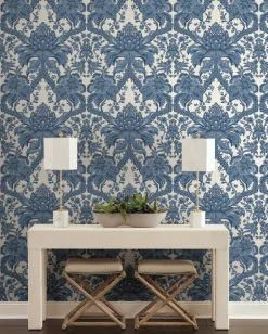Damask Resource Library French Artichoke Wallpaper - Blue