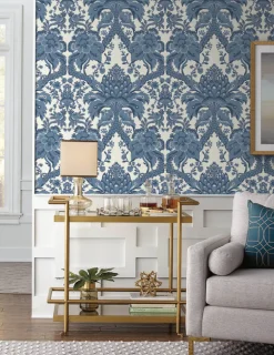 Damask Resource Library French Artichoke Wallpaper - Blue