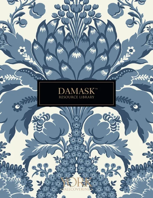 Damask Resource Library French Artichoke Wallpaper - Blue