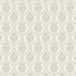 Damask Resource Library Petite Ogee Wallpaper - Taupe
