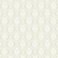 Damask Resource Library Petite Ogee Wallpaper - Beige