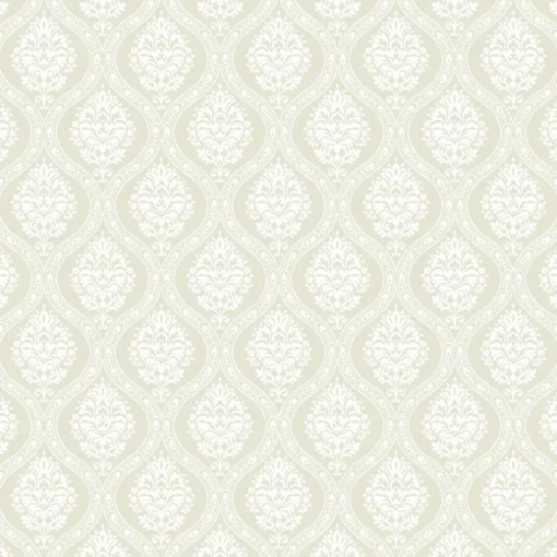 Damask Resource Library Petite Ogee Wallpaper - Beige