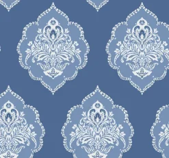 Damask Resource Library Signet Medallion Wallpaper - Blue
