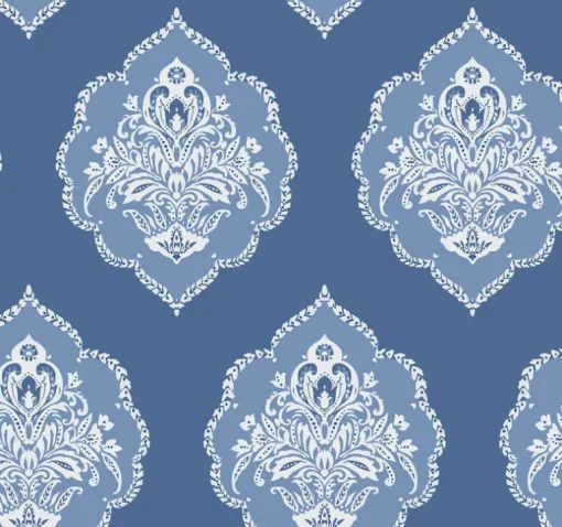 Damask Resource Library Signet Medallion Wallpaper - Blue