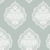 Damask Resource Library Signet Medallion Wallpaper - Green
