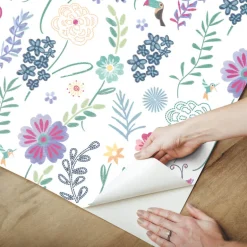 Disney Encanto Embroidery Floral Peel & Stick Wallpaper - White