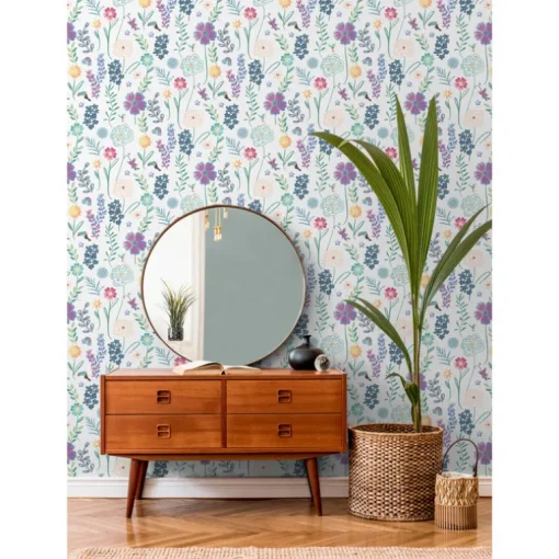 Disney Encanto Embroidery Floral Peel & Stick Wallpaper - White