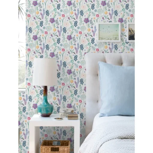 Disney Encanto Embroidery Floral Peel & Stick Wallpaper - White