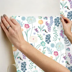 Disney Encanto Embroidery Floral Peel & Stick Wallpaper - White