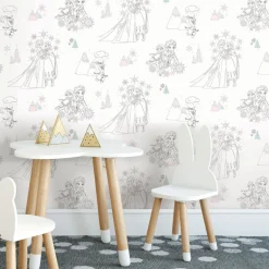 Disney Frozen Characters Peel & Stick Wallpaper - White