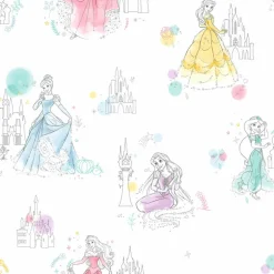 Disney Kids Vol. 4 Princess Pretty Elegant Wallpaper - Multi Color