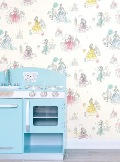 Disney Kids Vol. 4 Princess Pretty Elegant Wallpaper - Multi Color