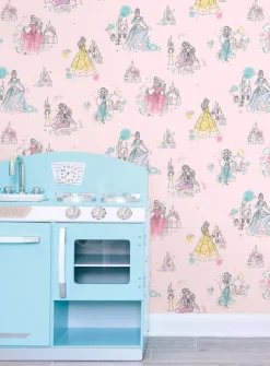 Disney Kids Vol. 4 Princess Pretty Elegant Wallpaper - Pink