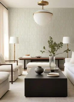 Drew & Jonathan Home Huntington Wallpaper - White & Gold