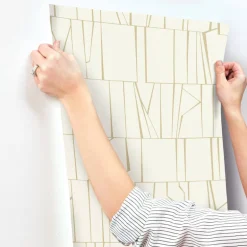 Drew & Jonathan Home Huntington Wallpaper - White & Gold