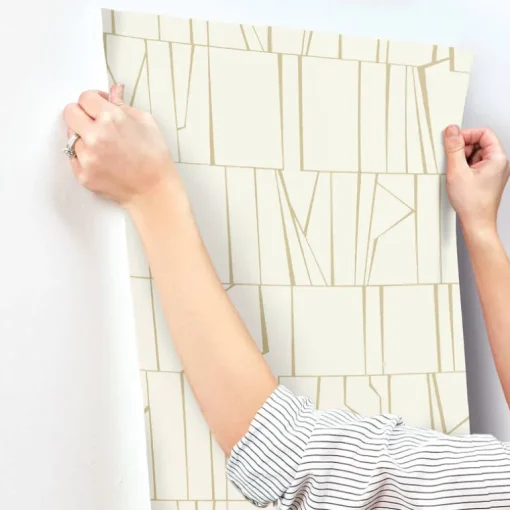Drew & Jonathan Home Huntington Wallpaper - White & Gold