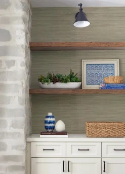 Drew & Jonathan Home Reynier Hemp Wallpaper - Pewter