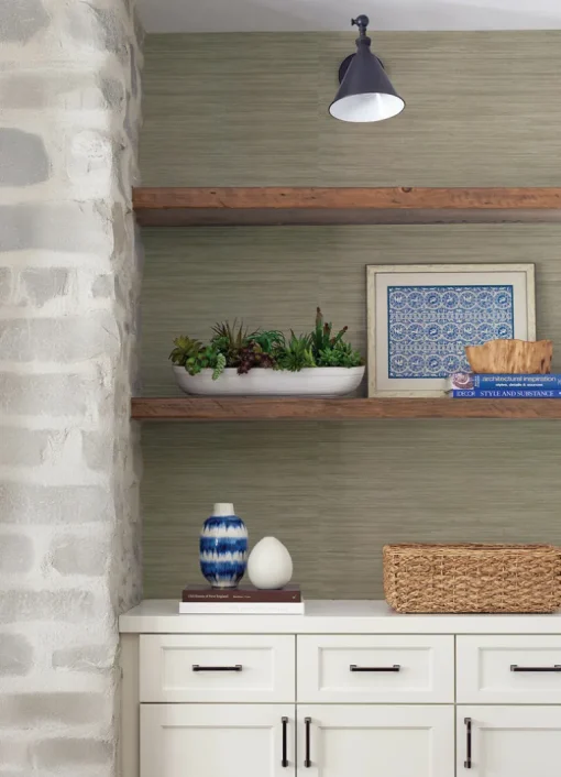 Drew & Jonathan Home Reynier Hemp Wallpaper - Pewter