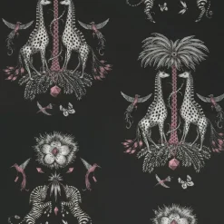 Emma J Shipley Wilderie Creatura Wallpaper - Charcoal
