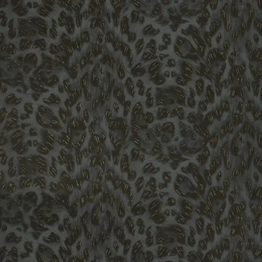 Emma J Shipley Wilderie Felis Wallpaper - Charcoal & Rose Gold