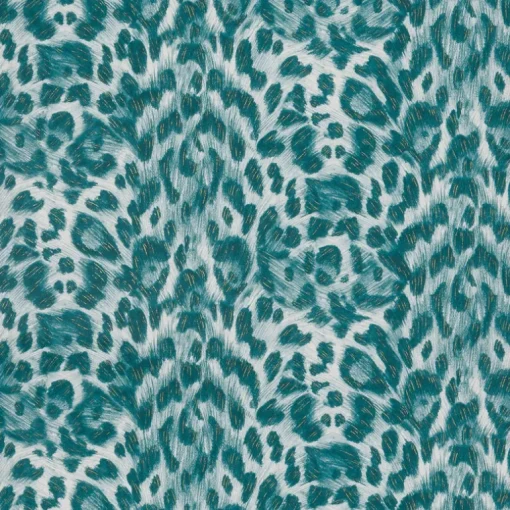 Emma J Shipley Wilderie Felis Wallpaper - Teal & Lime