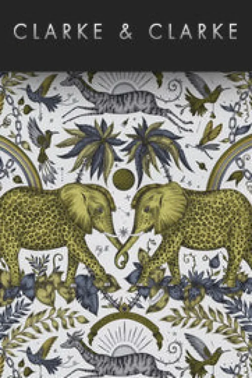 Emma J Shipley Wilderie Felis Wallpaper - Duck Eggs