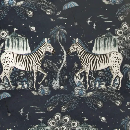 Emma J Shipley Wilderie Lost World Wallpaper - Navy