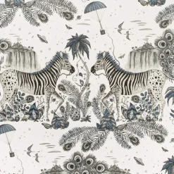 Emma J Shipley Wilderie Lost World Wallpaper - Blue