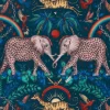 Emma J Shipley Wilderie Zambezi Wallpaper - Navy