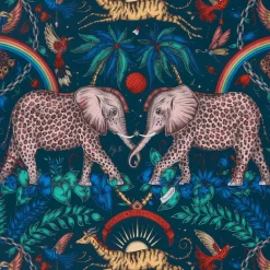 Emma J Shipley Wilderie Zambezi Wallpaper - Navy