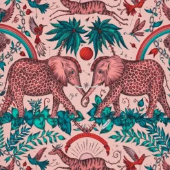 Emma J Shipley Wilderie Zambezi Wallpaper - Pink