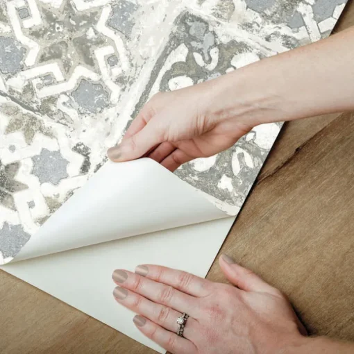 Encaustic Tile Peel & Stick Wallpaper - Gray