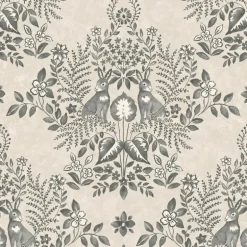 Erin & Ben Co. Cottontail Toile Peel & Stick Wallpaper - Linen & Charcoal